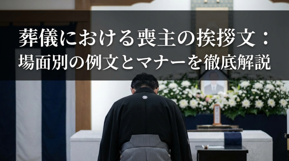 葬儀における喪主の挨拶文：場面別の例文とマナーを徹底解説