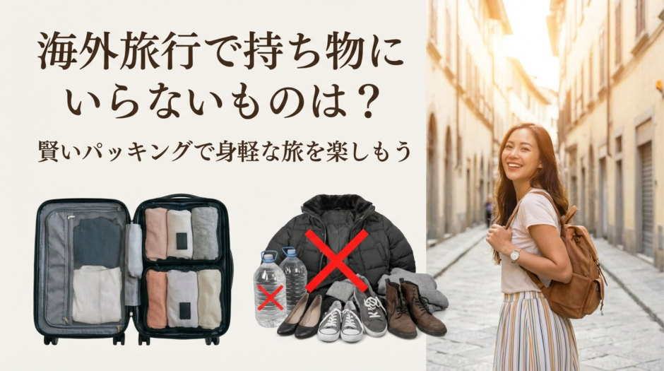 海外旅行で持ち物にいらないものは？賢いパッキングで身軽な旅を楽しもう