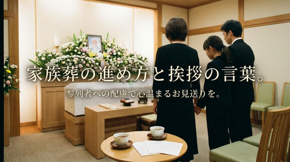 家族葬の進め方と挨拶の言葉。参列者への配慮で心温まるお見送りを。