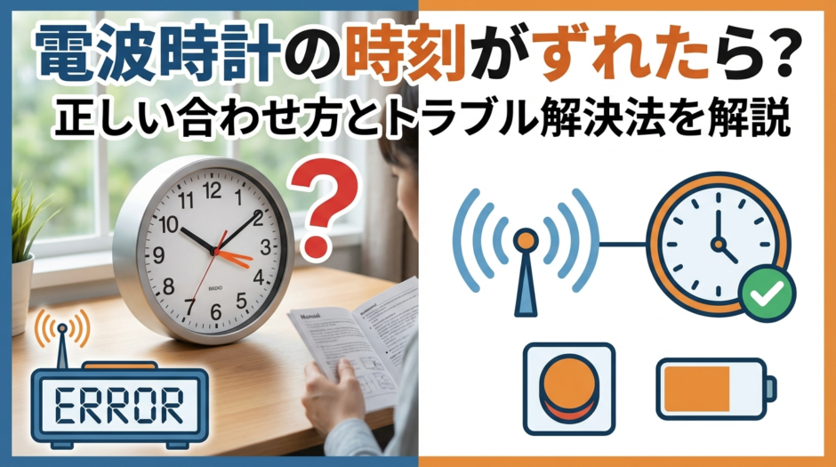 電波時計の時刻がずれたら？正しい合わせ方とトラブル解決法を解説