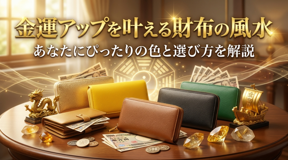 金運アップを叶える財布の風水。あなたにぴったりの色と選び方を解説