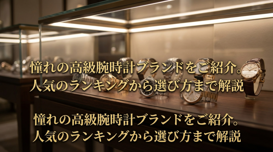憧れの高級腕時計ブランドをご紹介。人気のランキングから選び方まで解説
