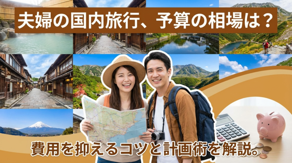 夫婦の国内旅行、予算の相場は？費用を抑えるコツと計画術を解説。
